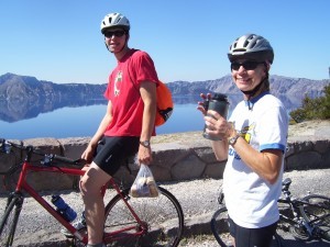 cycling Oregon's Crater Lake rim