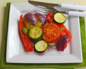 Italian roasted vegetables with basil