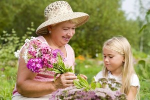 grandma and granddaughter at tea