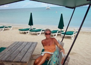 Vicki Boster on St. Martin beach