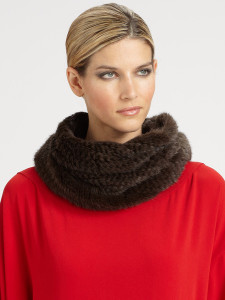 Christmas red dress with faux fur scarf