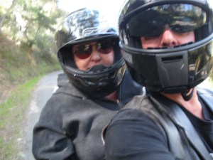 Dixie and husband on Harley