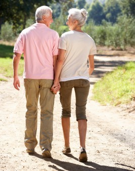 mature couple walking