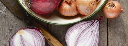 onions and garlic cloves