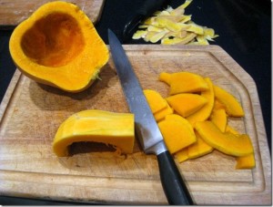 cutting squash