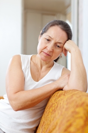 mature sad woman