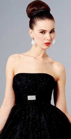 LBD with bold hair and red lips