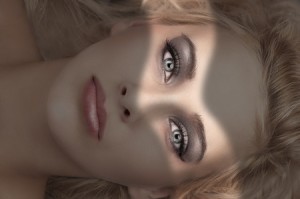 woman with highlighted eyes