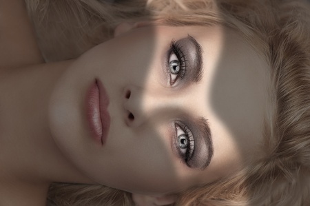woman with highlighted eyes