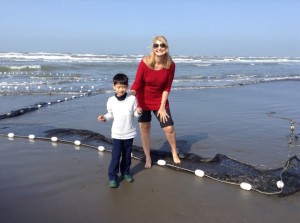 Norine Rae with boy in Taiwan