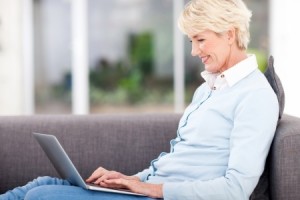 mature woman on laptop