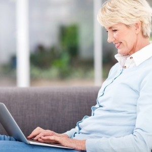 mature woman on laptop