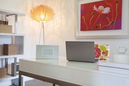 home office with bold accents