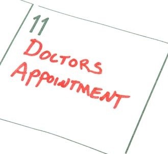 calendar with doctor appointment written down