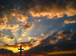 beautiful sky with cross in background