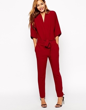 asos red jumpsuit