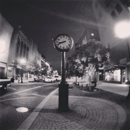 this time - a clock on city street