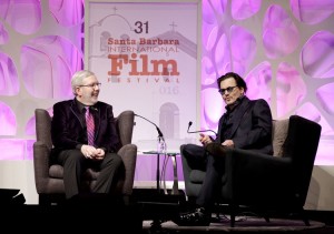 SANTA BARBARA, CA - FEBRUARY 04:  Film Critic Leonard Maltin and Actor Johnny Depp