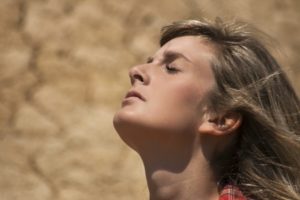 Woman looking up