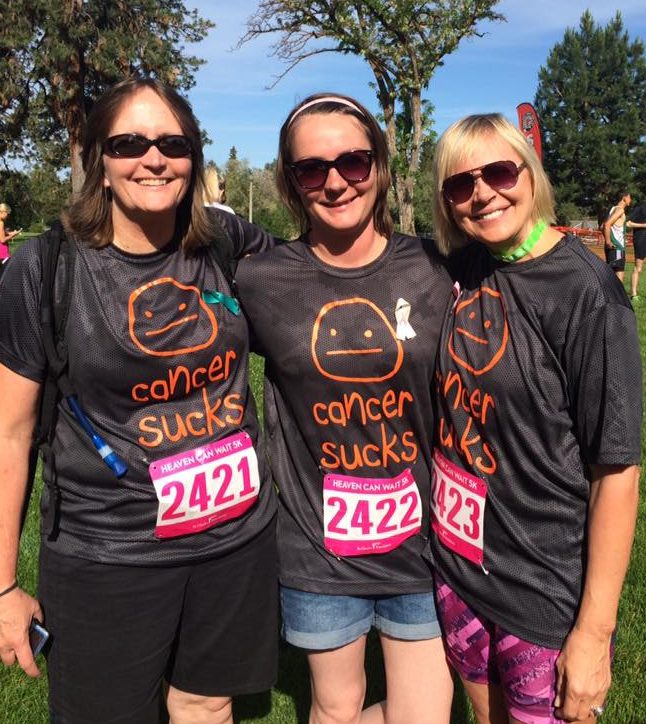 With my daughter-in-law and her mom at a cancer run in Bend, OR