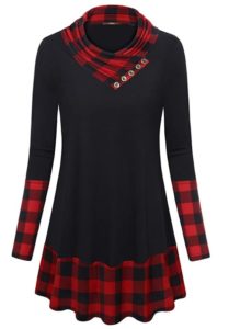 Holiday Fashion Plaid Tunic Top
